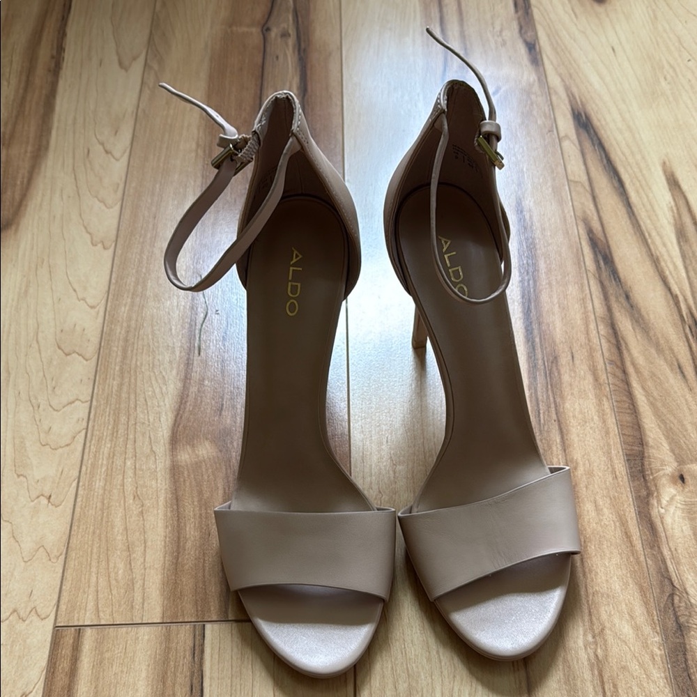 Aldo Tan Heeled Sandals with Ankle Strap